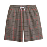 Brown Prince of Wales Check Print Cotton Shorts
