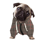 Brown Prince of Wales Check Print Dog Zip Up Hoodie