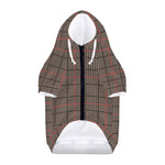 Brown Prince of Wales Check Print Dog Zip Up Hoodie