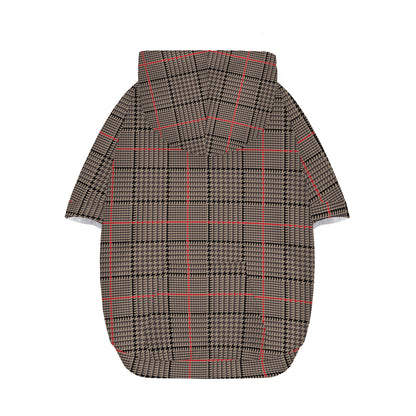 Brown Prince of Wales Check Print Dog Zip Up Hoodie