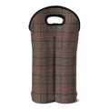Brown Prince of Wales Check Print Double Neoprene Wine Tote