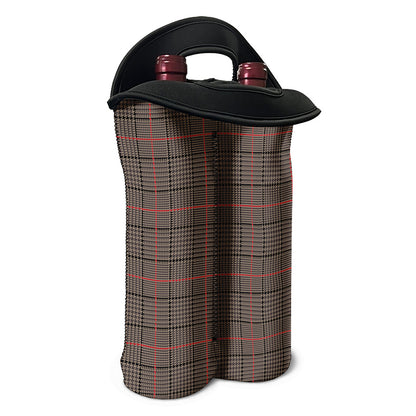 Brown Prince of Wales Check Print Double Neoprene Wine Tote