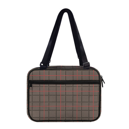 Brown Prince of Wales Check Print Double Strap Bible Bag
