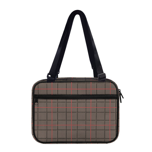 Brown Prince of Wales Check Print Double Strap Bible Bag
