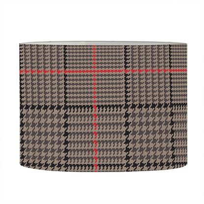 Brown Prince of Wales Check Print Drum Lamp Shade