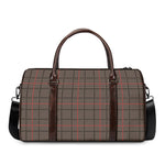 Brown Prince of Wales Check Print Duffle Bag