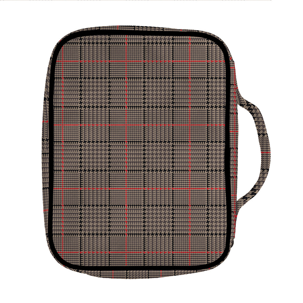 Brown Prince of Wales Check Print Front Pocket Bible Bag
