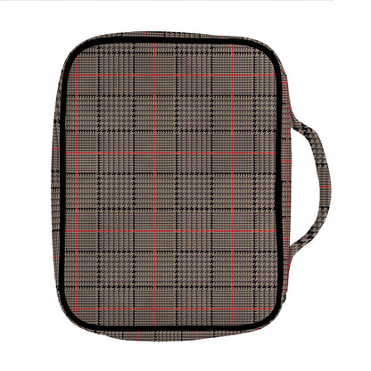 Brown Prince of Wales Check Print Front Pocket Bible Bag