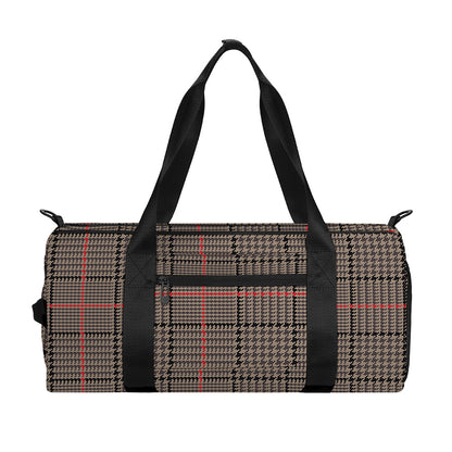 Brown Prince of Wales Check Print Gym Bag