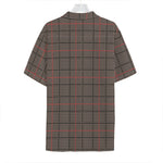 Brown Prince of Wales Check Print Hawaiian Shirt