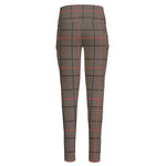 Brown Prince of Wales Check Print High-Waisted Pocket Leggings