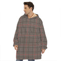 Brown Prince of Wales Check Print Hoodie Blanket