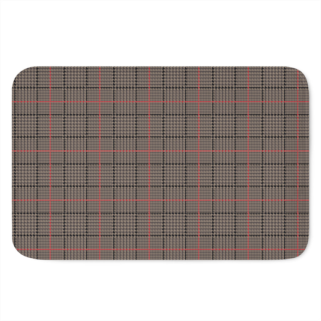 Brown Prince of Wales Check Print Indoor Door Mat
