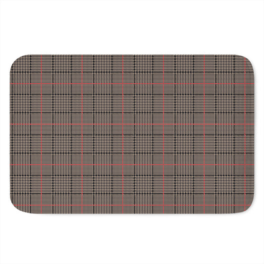 Brown Prince of Wales Check Print Indoor Door Mat
