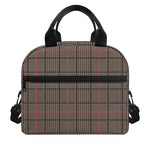 Brown Prince of Wales Check Print Insulated Lunch Bag