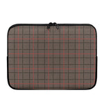 Brown Prince of Wales Check Print Laptop Sleeve
