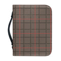 Brown Prince of Wales Check Print Leather Bible Cover