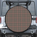 Brown Prince of Wales Check Print Leather Spare Tire Cover