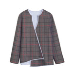 Brown Prince of Wales Check Print Long Sleeve Short Coat
