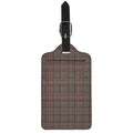 Brown Prince of Wales Check Print Luggage Tag