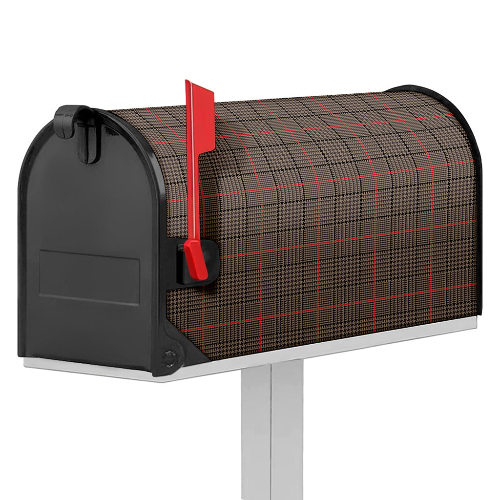 Brown Prince of Wales Check Print Mailbox Cover