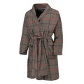 Brown Prince of Wales Check Print Men's Bathrobe