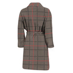 Brown Prince of Wales Check Print Men's Bathrobe