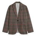 Brown Prince of Wales Check Print Men's Blazer