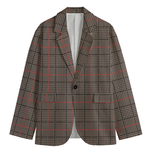 Brown Prince of Wales Check Print Men's Blazer