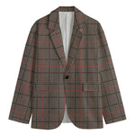 Brown Prince of Wales Check Print Men's Blazer