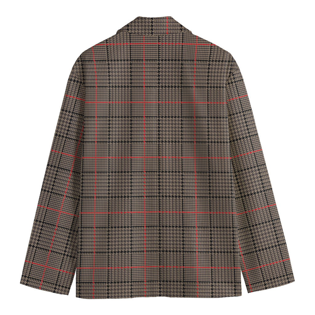 Brown Prince of Wales Check Print Men's Blazer