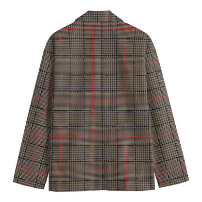 Brown Prince of Wales Check Print Men's Blazer