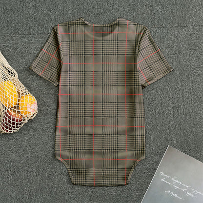 Brown Prince of Wales Check Print Men's Bodysuit