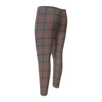 Brown Prince of Wales Check Print Men's Compression Pants