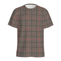 Brown Prince of Wales Check Print Men's Athletic T-Shirt