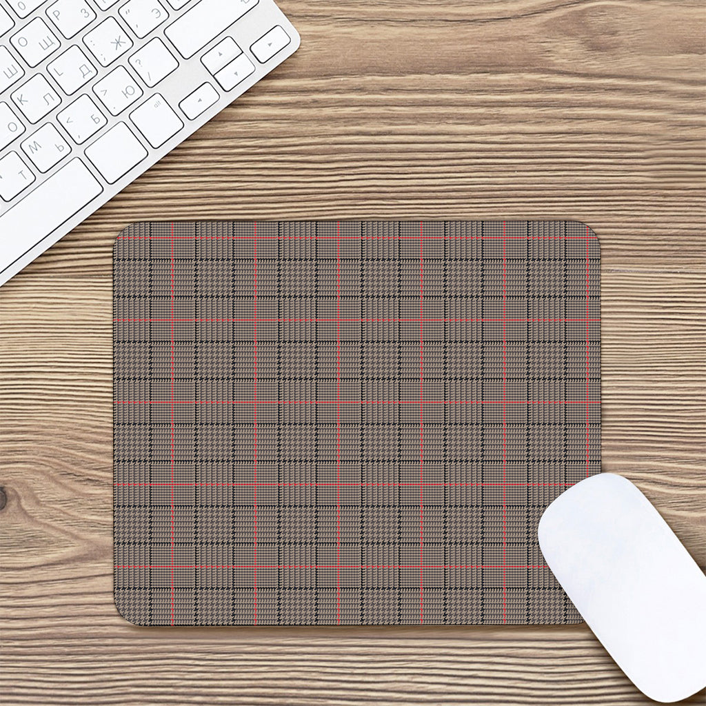 Brown Prince of Wales Check Print Mouse Pad