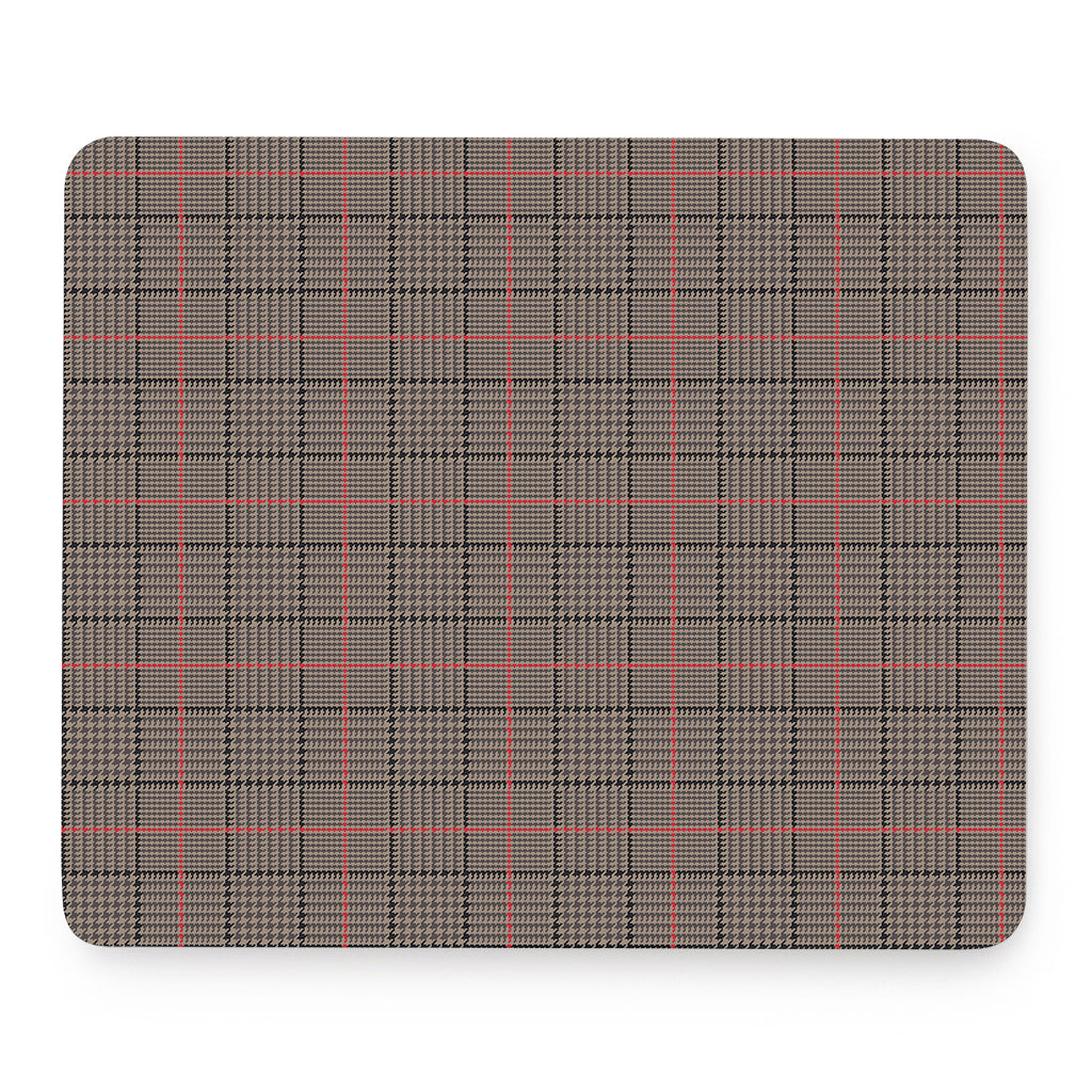 Brown Prince of Wales Check Print Mouse Pad