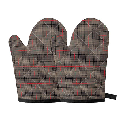 Brown Prince of Wales Check Print Oven Mitts