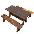 Brown Prince of Wales Check Print Picnic Table Cover