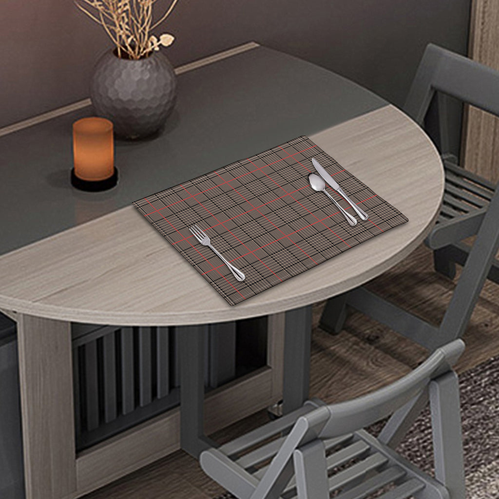 Brown Prince of Wales Check Print Placemat
