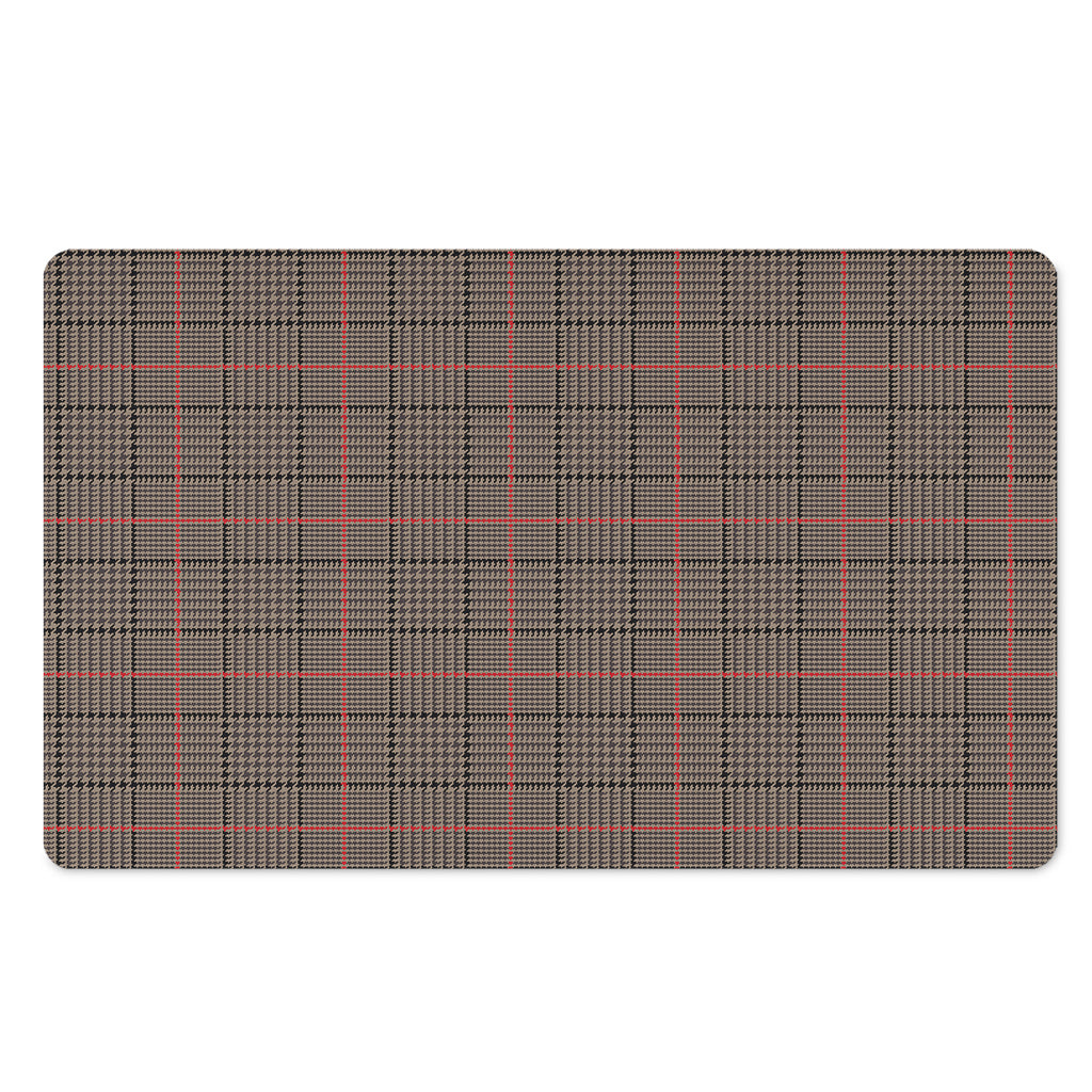 Brown Prince of Wales Check Print Polyester Doormat