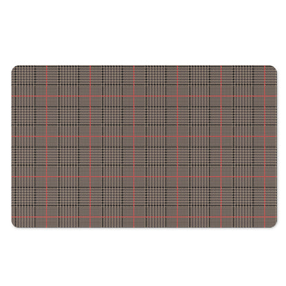 Brown Prince of Wales Check Print Polyester Doormat
