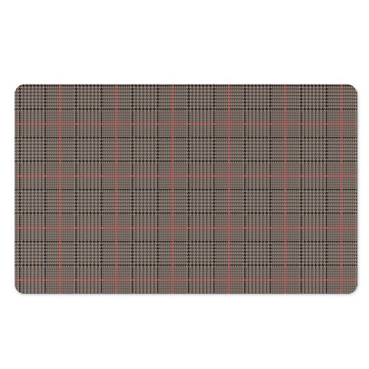 Brown Prince of Wales Check Print Polyester Doormat