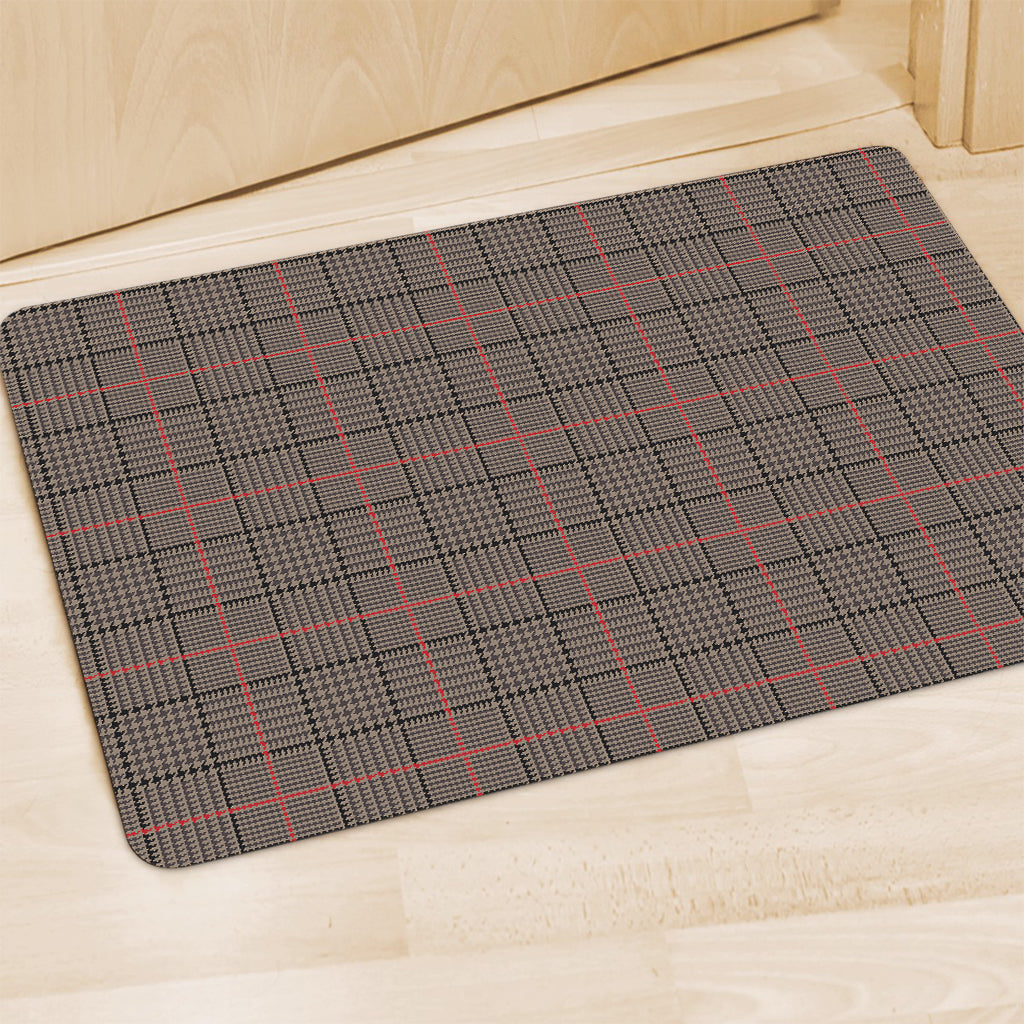 Brown Prince of Wales Check Print Polyester Doormat