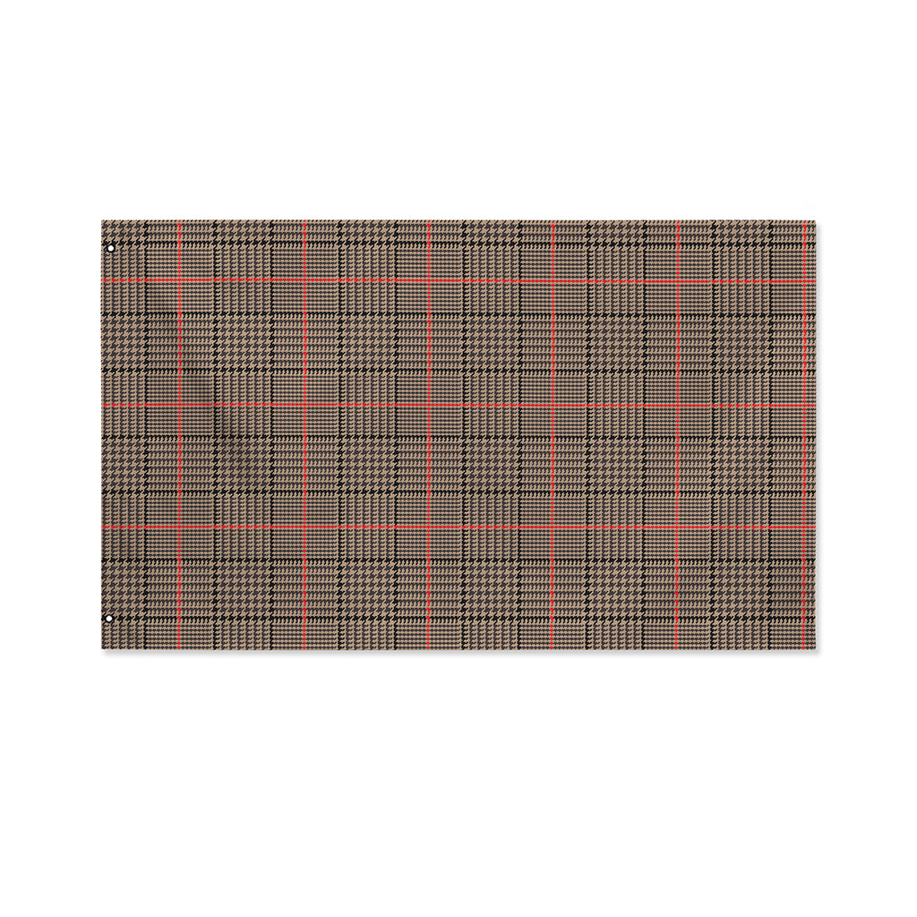 Brown Prince of Wales Check Print Polyester Flag
