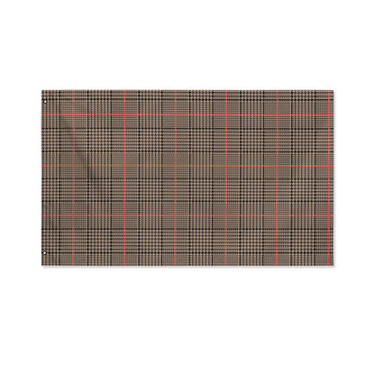 Brown Prince of Wales Check Print Polyester Flag