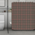 Brown Prince of Wales Check Print Polyester Shower Curtain
