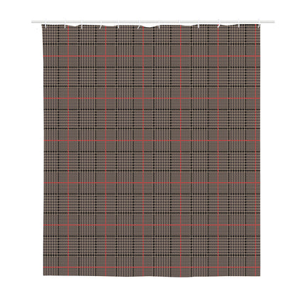 Brown Prince of Wales Check Print Polyester Shower Curtain