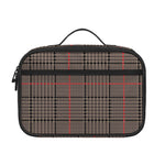 Brown Prince of Wales Check Print Portable Lunch Bag