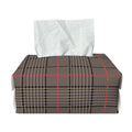 Brown Prince of Wales Check Print Rectangle Tissue Box Cover